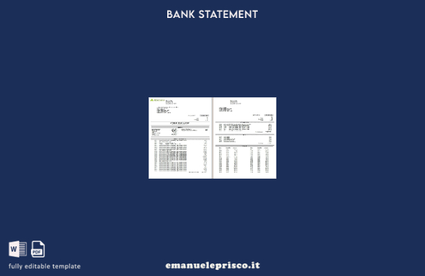 pagine di parole dell'estratto conto bancario delle regioni USA in stile verific